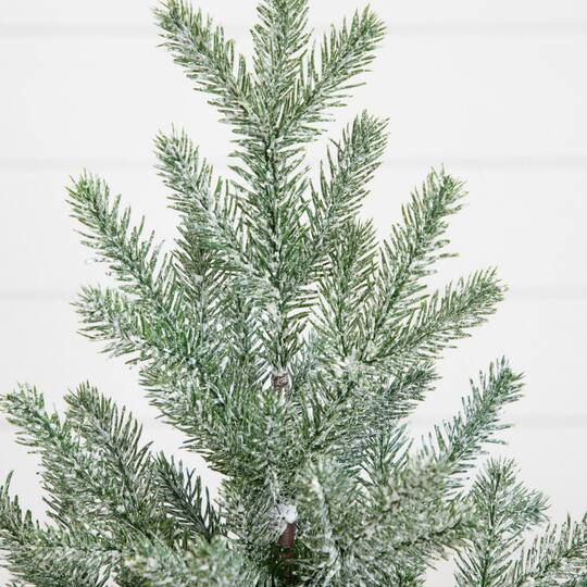 Nearly Natural 18" Unlit Artificial Flocked Christmas Tree with Wrapped Velvet Base & Gold Bells, 2ct.